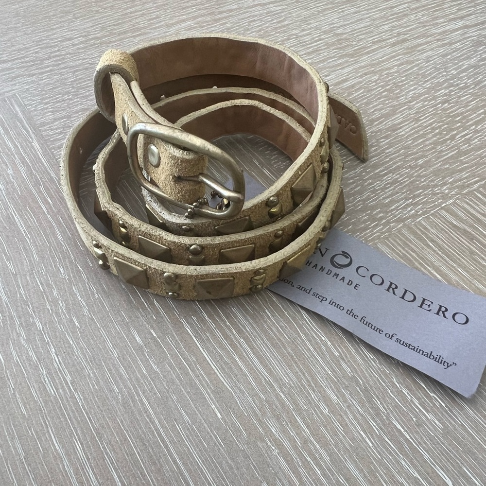 Cordero Gold Studded Women's Leather Belt NEW WITH TAGS!